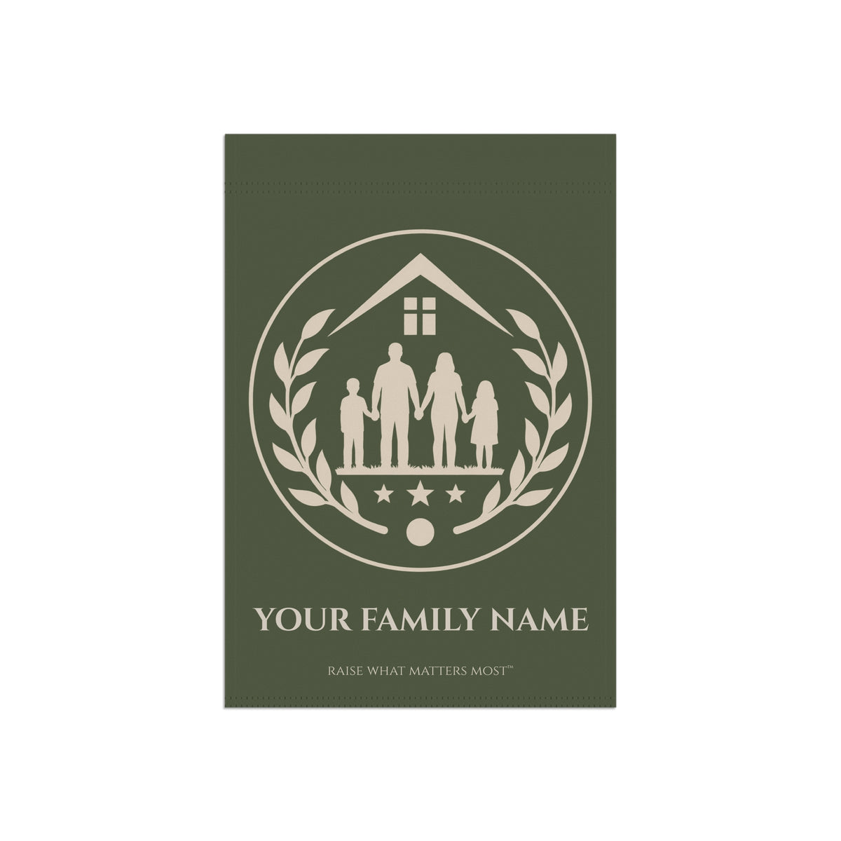 The Original Family Banner™ | Personalized Garden Flag | Olive