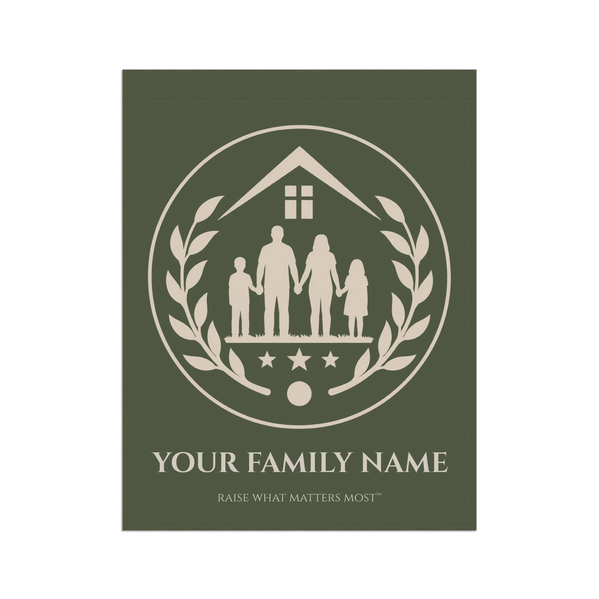 The Original Family Banner™ | Personalized Garden Flag | Olive