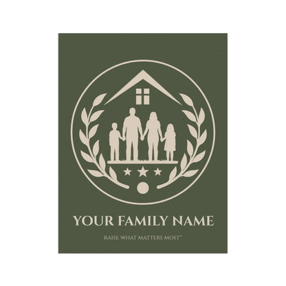 The Original Family Banner™ | Personalized Garden Flag | Olive