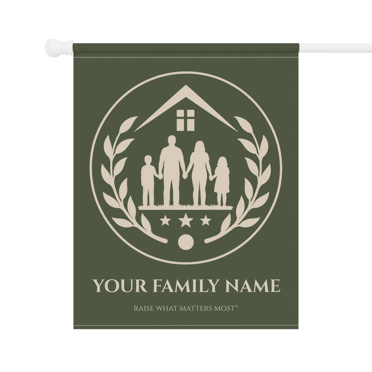 The Original Family Banner™ | Personalized Garden Flag | Olive