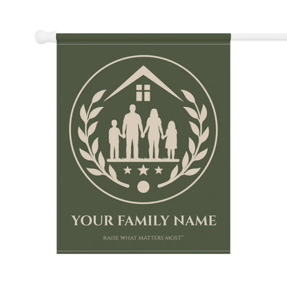 The Original Family Banner™ | Personalized Garden Flag | Olive