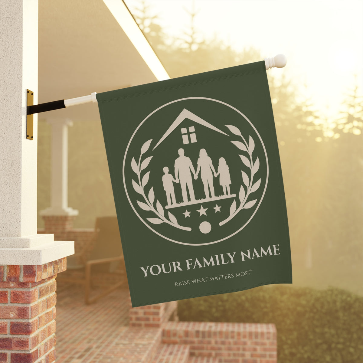The Original Family Banner™ | Personalized Garden Flag | Olive
