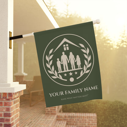The Original Family Banner™ | Personalized Garden Flag | Olive