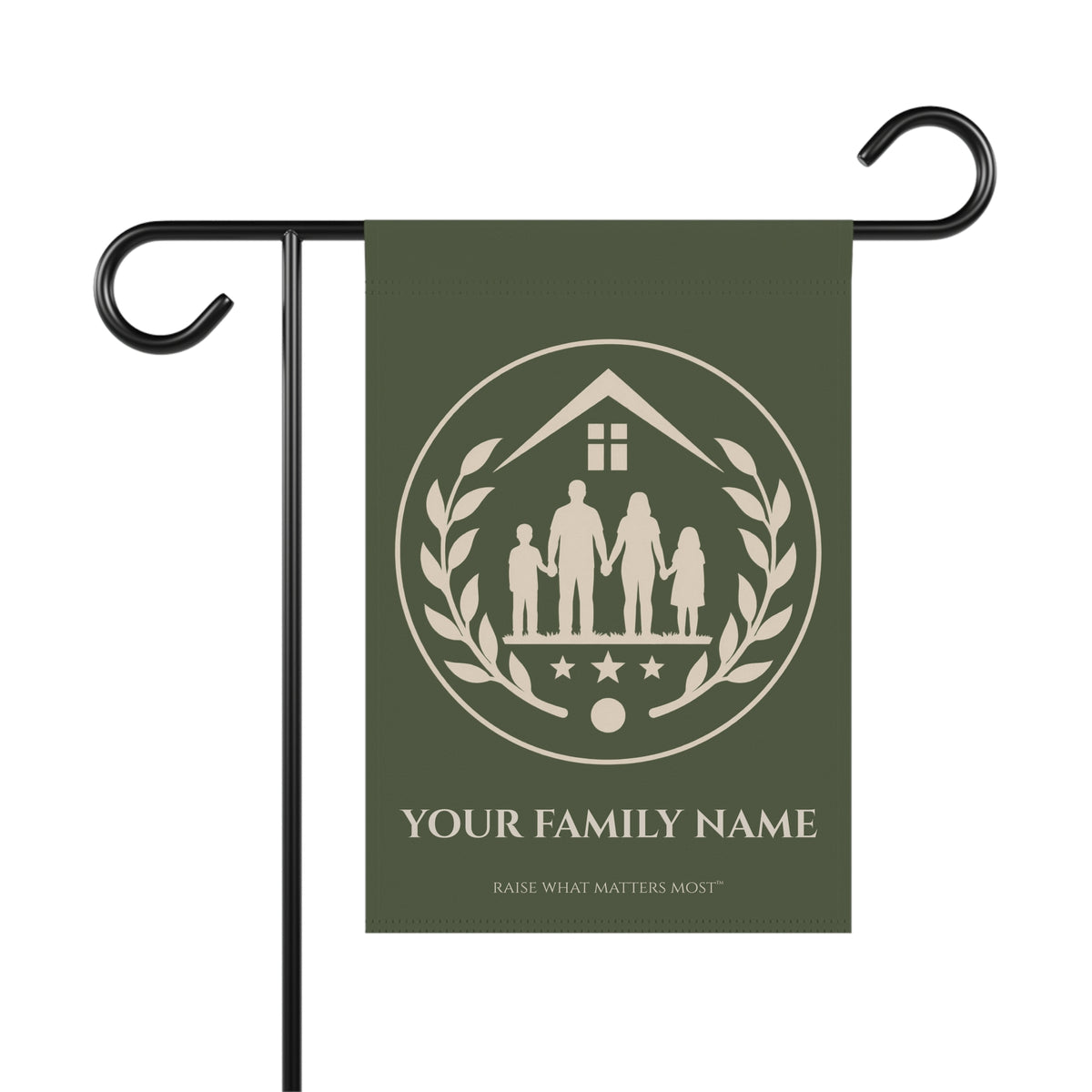 The Original Family Banner™ | Personalized Garden Flag | Olive