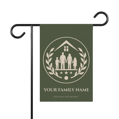The Original Family Banner™ | Personalized Garden Flag | Olive