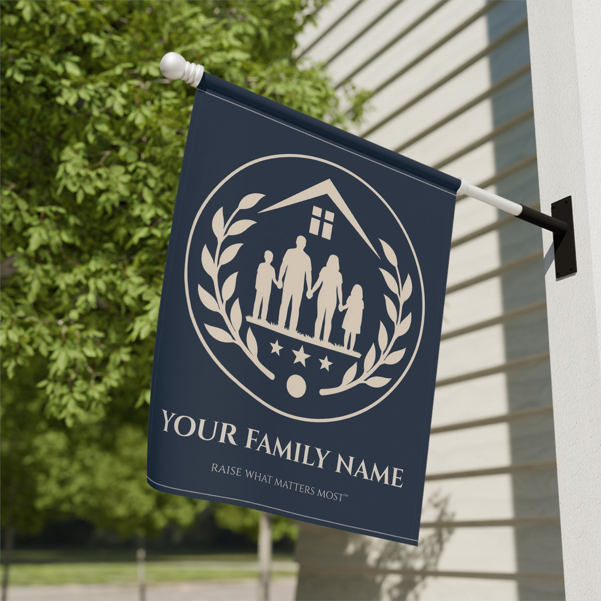 The Original Family Banner™ | Personalized Garden Flag | Navy