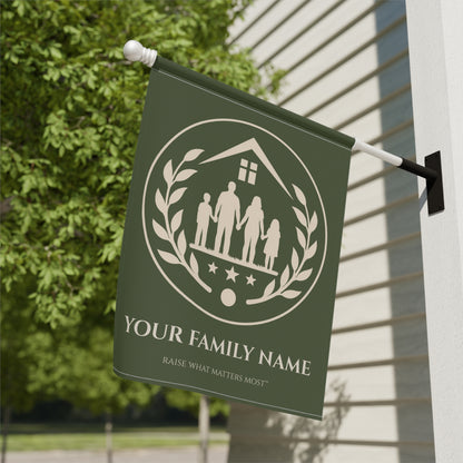 The Original Family Banner™ | Personalized Garden Flag | Olive