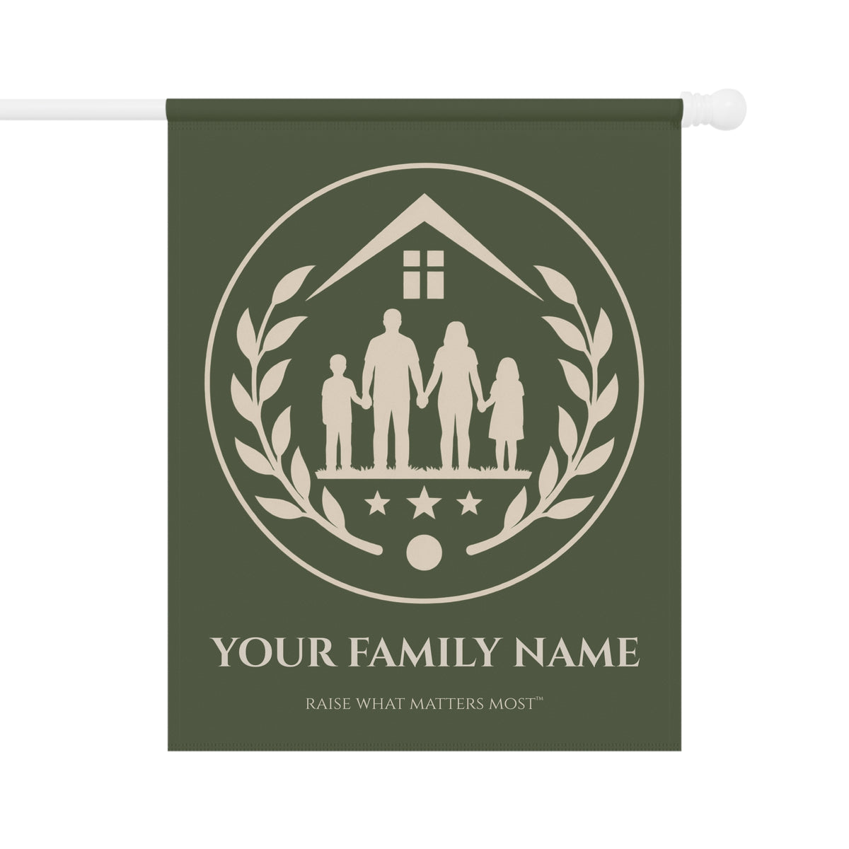 The Original Family Banner™ | Personalized Garden Flag | Olive