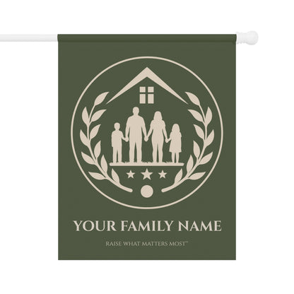 The Original Family Banner™ | Personalized Garden Flag | Olive
