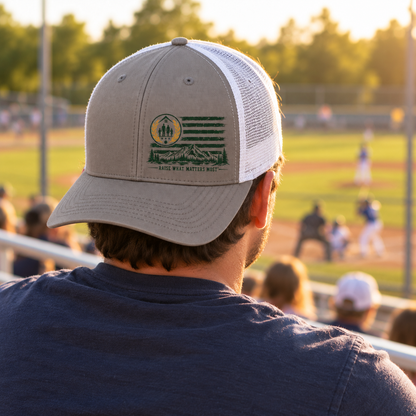 American Flag Trucker Snapback Hat – Mountain | Family Banner Co.