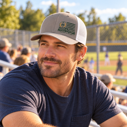 American Flag Trucker Snapback Hat – Mountain | Family Banner Co.