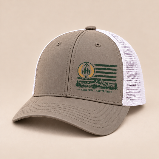 American Flag Trucker Snapback Hat – Mountain | Family Banner Co.