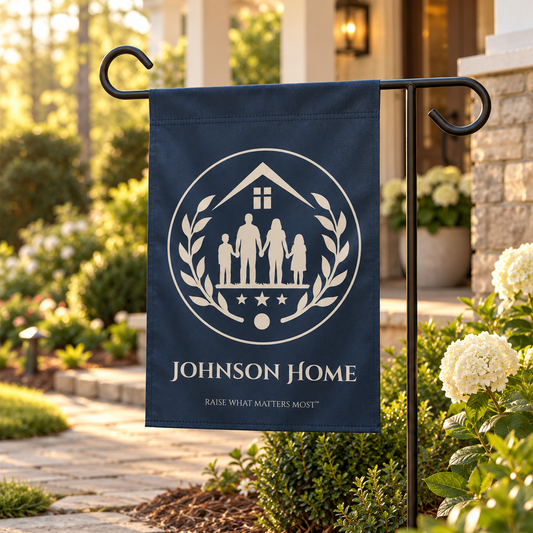The Original Family Banner™ | Personalized Garden Flag | Navy