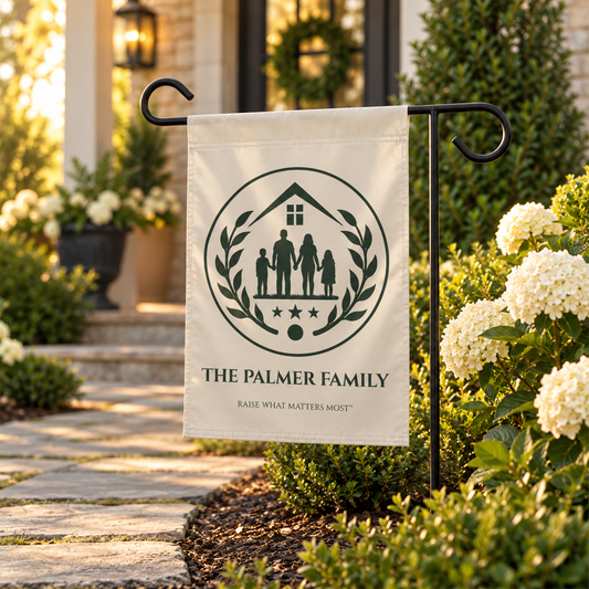 The Original Family Banner™ | Personalized Garden Flag | Cream