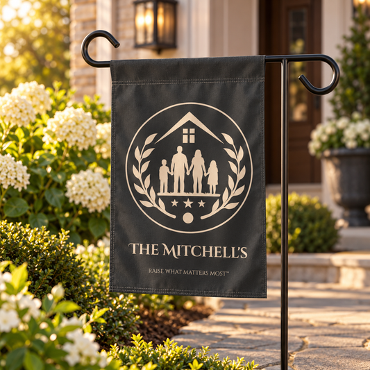 The Original Family Banner™ | Personalized Garden Flag | Charcoal