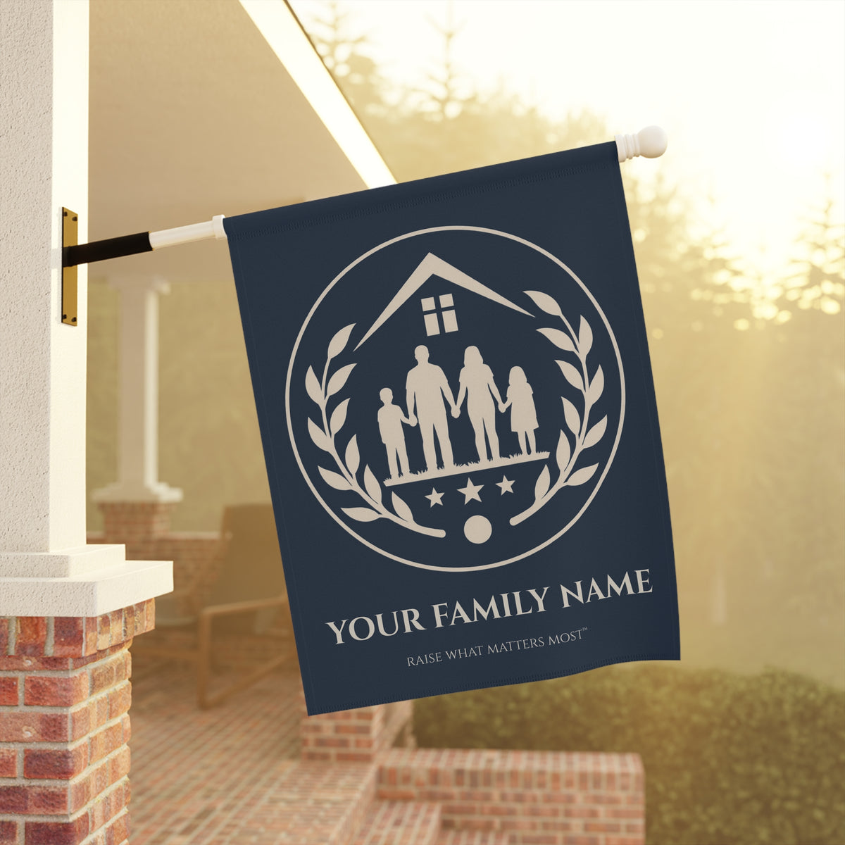 The Original Family Banner™ | Personalized Garden Flag | Navy