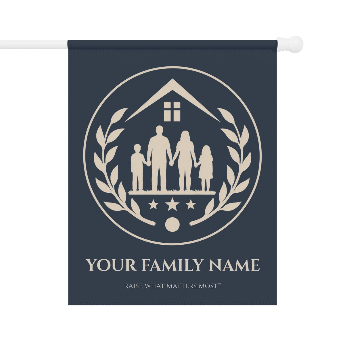 The Original Family Banner™ | Personalized Garden Flag | Navy