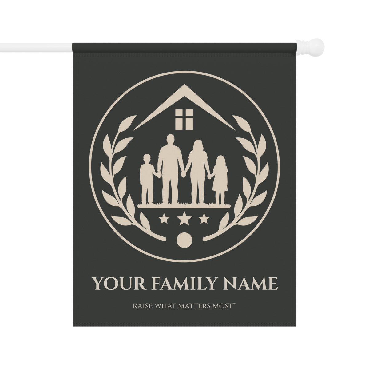 The Original Family Banner™ | Personalized Garden Flag | Charcoal