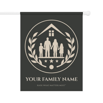 The Original Family Banner™ | Personalized Garden Flag | Charcoal