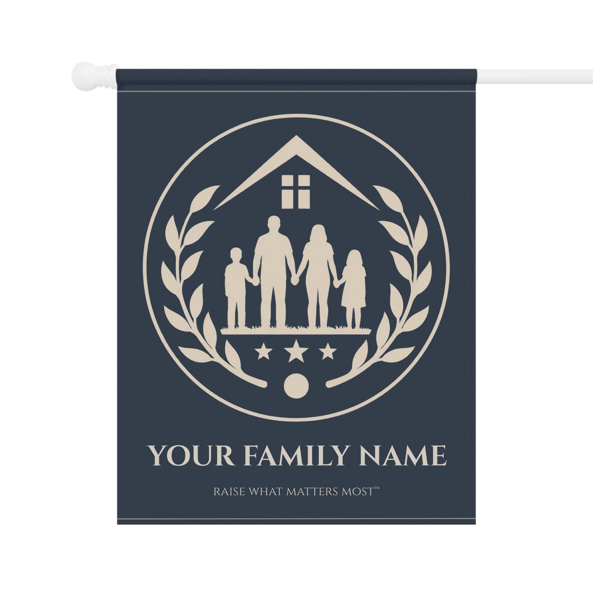 The Original Family Banner™ | Personalized Garden Flag | Navy