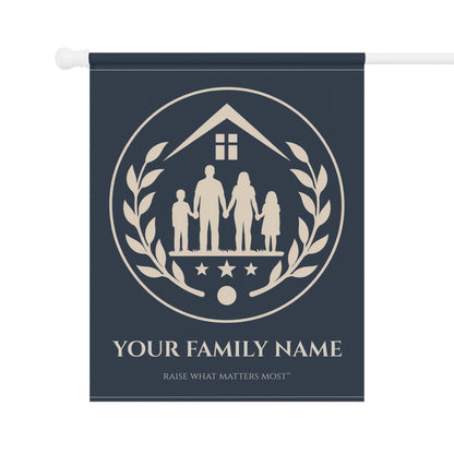The Original Family Banner™ | Personalized Garden Flag | Navy