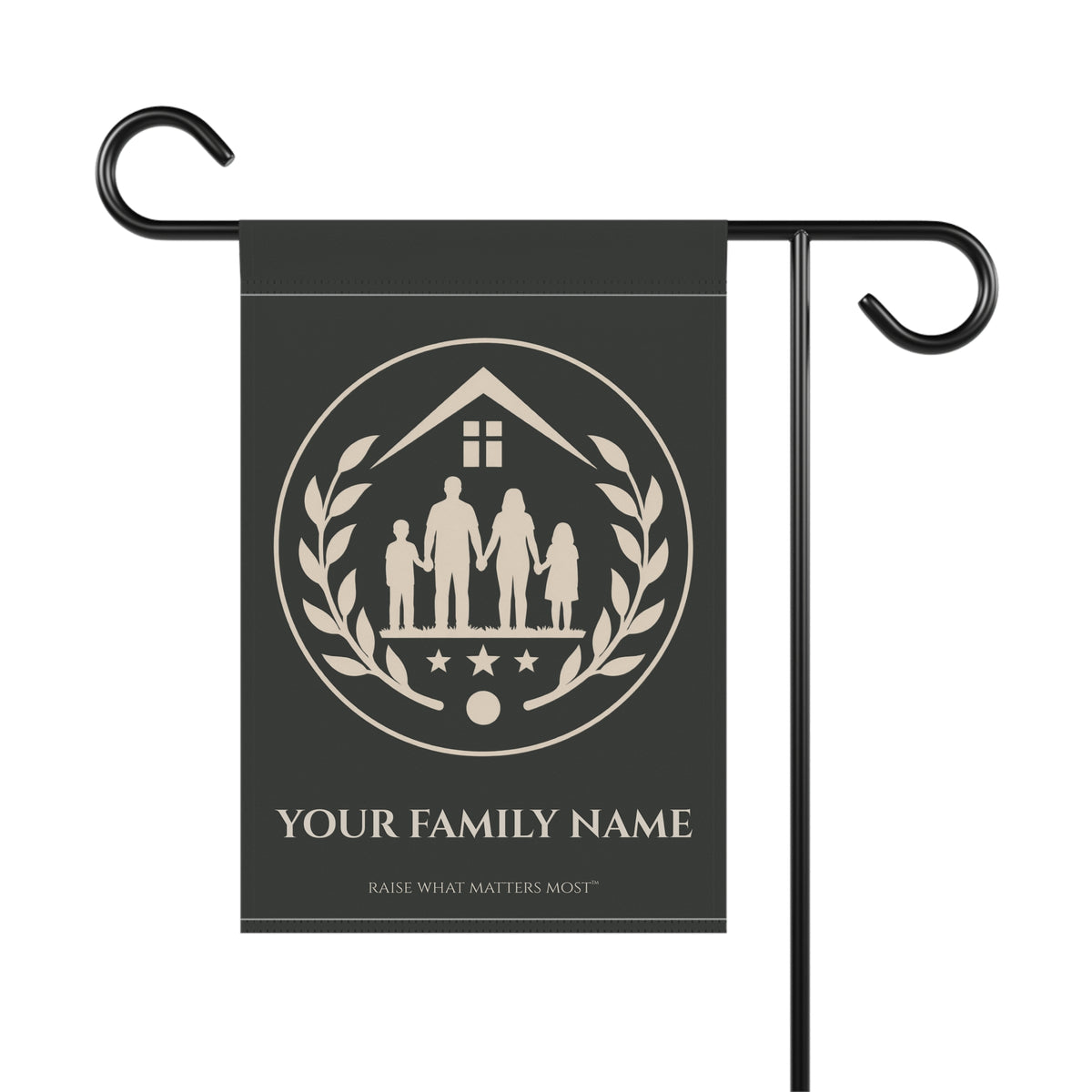 The Original Family Banner™ | Personalized Garden Flag | Charcoal