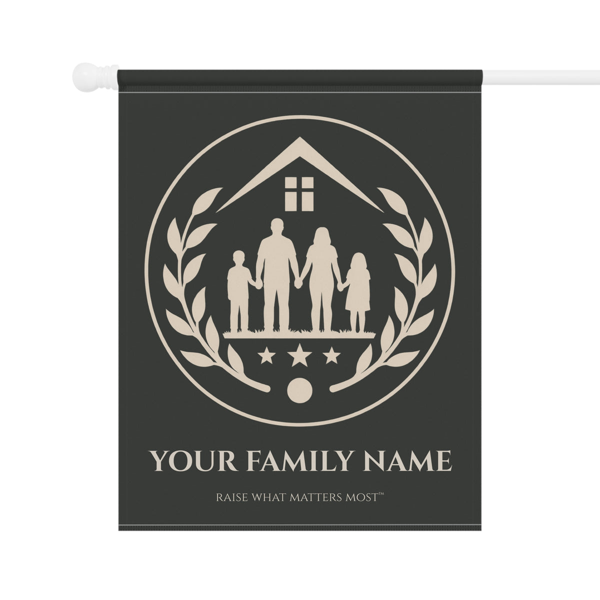 The Original Family Banner™ | Personalized Garden Flag | Charcoal