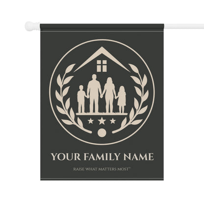 The Original Family Banner™ | Personalized Garden Flag | Charcoal