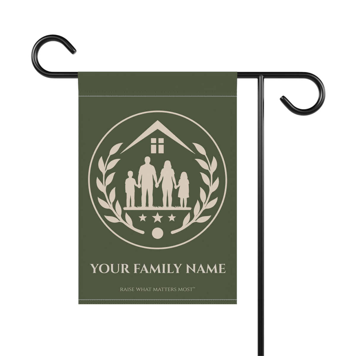The Original Family Banner™ | Personalized Garden Flag | Olive