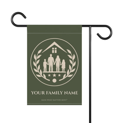 The Original Family Banner™ | Personalized Garden Flag | Olive