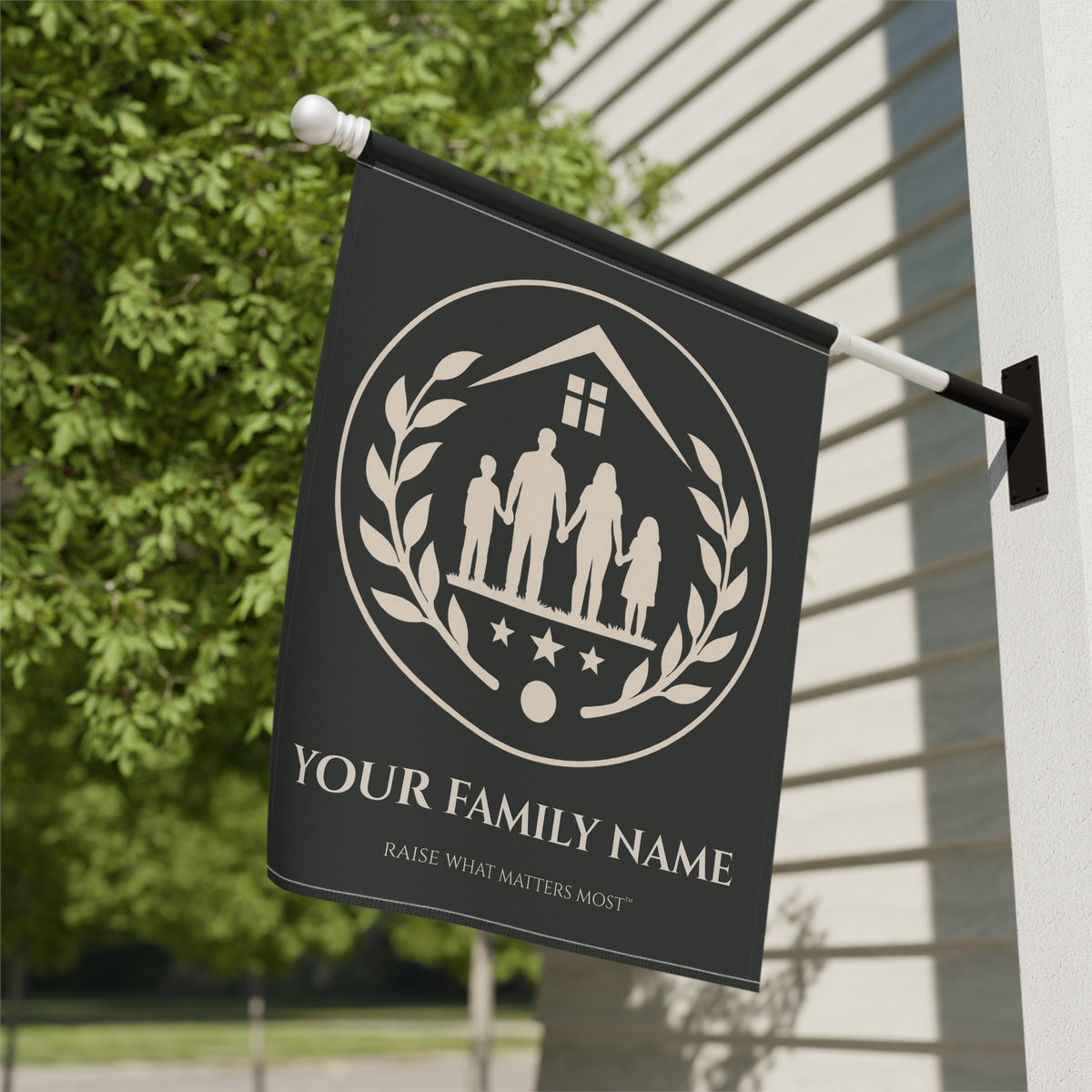 The Original Family Banner™ | Personalized Garden Flag | Charcoal