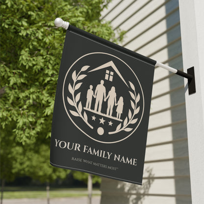 The Original Family Banner™ | Personalized Garden Flag | Charcoal