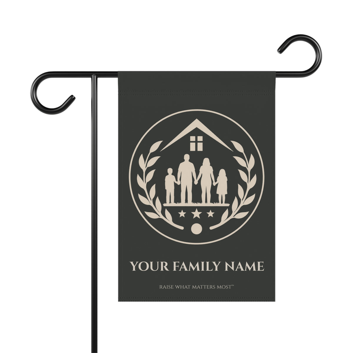 The Original Family Banner™ | Personalized Garden Flag | Charcoal