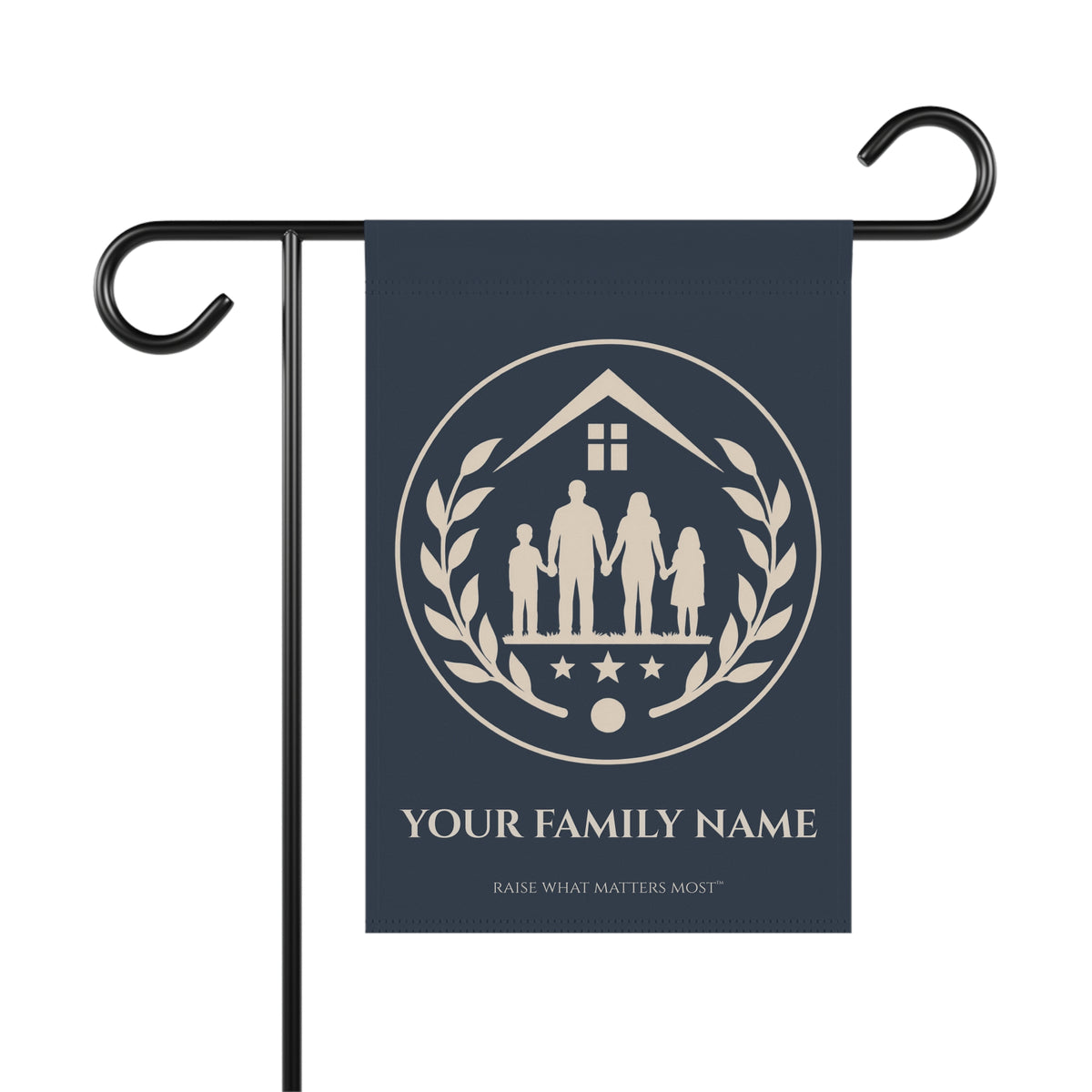 The Original Family Banner™ | Personalized Garden Flag | Navy