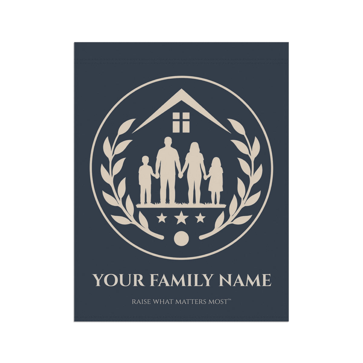 The Original Family Banner™ | Personalized Garden Flag | Navy