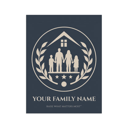 The Original Family Banner™ | Personalized Garden Flag | Navy