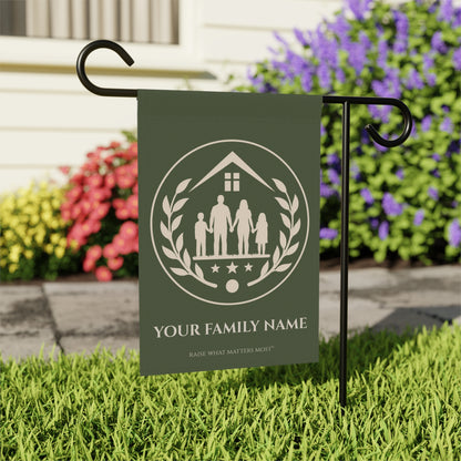 The Original Family Banner™ | Personalized Garden Flag | Olive